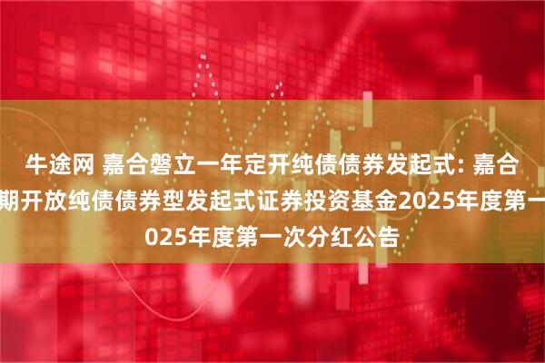 牛途网 嘉合磐立一年定开纯债债券发起式: 嘉合磐立一年定期开放纯债债券型发起式证券投资基金2025年度第一次分红公告