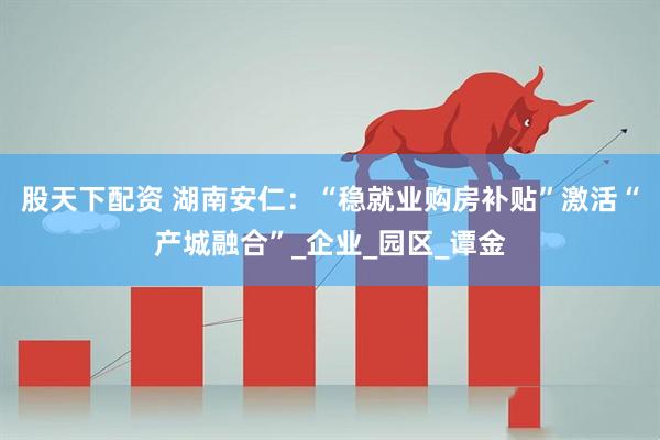 股天下配资 湖南安仁：“稳就业购房补贴”激活“产城融合”_企业_园区_谭金