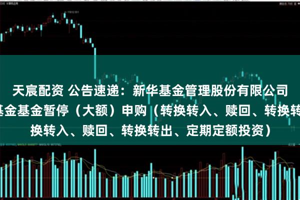 天宸配资 公告速递：新华基金管理股份有限公司新华优选成长混合基金基金暂停（大额）申购（转换转入、赎回、转换转出、定期定额投资）